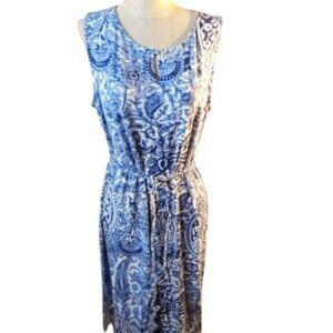 Chico's Size L Large (2) Boho STRETCH Knit Belted Dress NWT